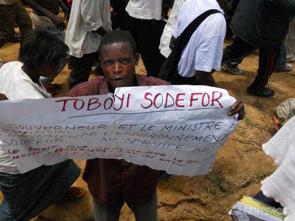 'SODEFOR not wanted'. Photo: Greenpeace.